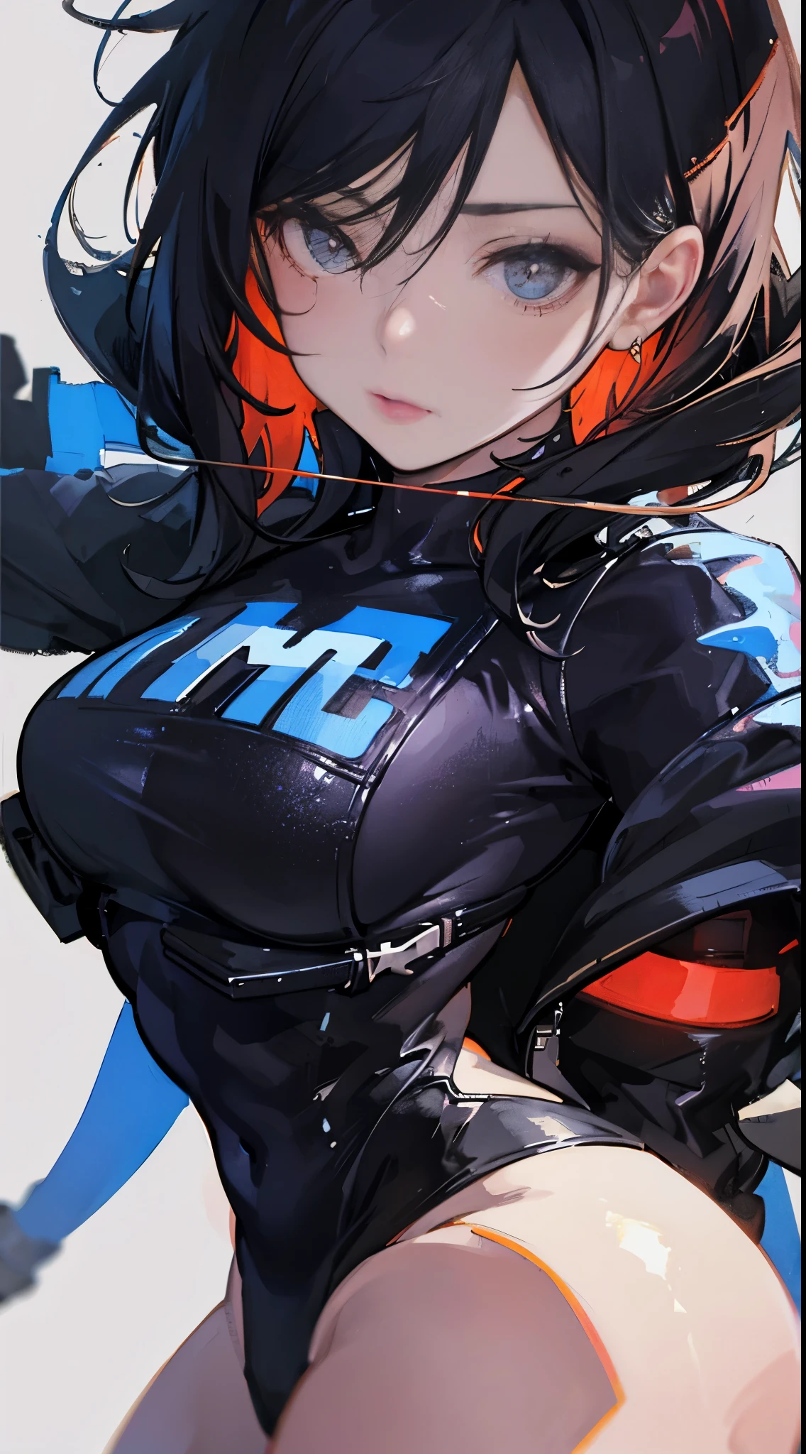 1 Girl, 29 years old muscular woman, detailed facial expressions, face like a model, colorful body conscious, small dress, too small to fit, absurd, various poses, curvaceous, digital illustration, cyberpunk, perfect Anatomy, Close to Center, Close to Perfect, Dynamic, Highly Detailed, Watercolor Effect, Concept Art, Smooth and Sharp Focus, Illustration, Art,