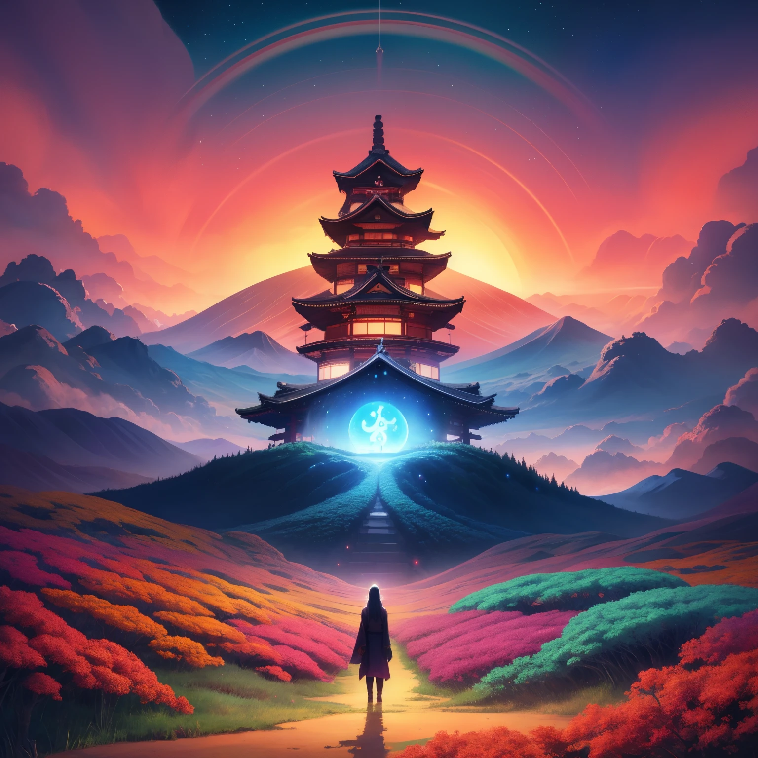 world after death, spiritual,landscape,japanese,psychedelic