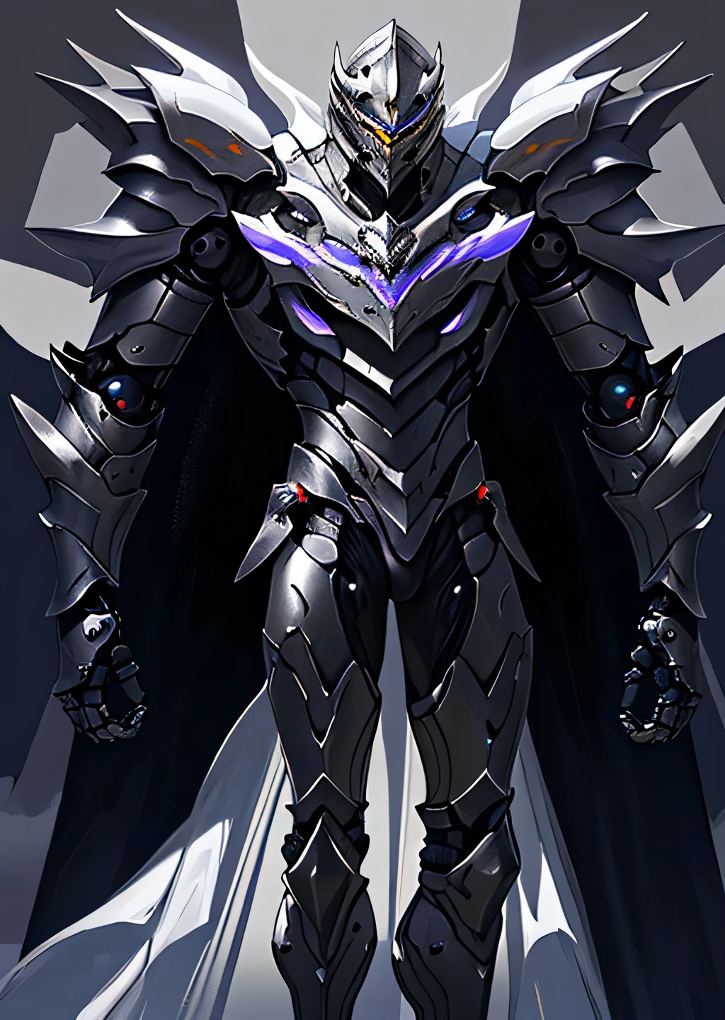 Mechanical armor,silvery white,armour,transparent background,delicate picture,male people