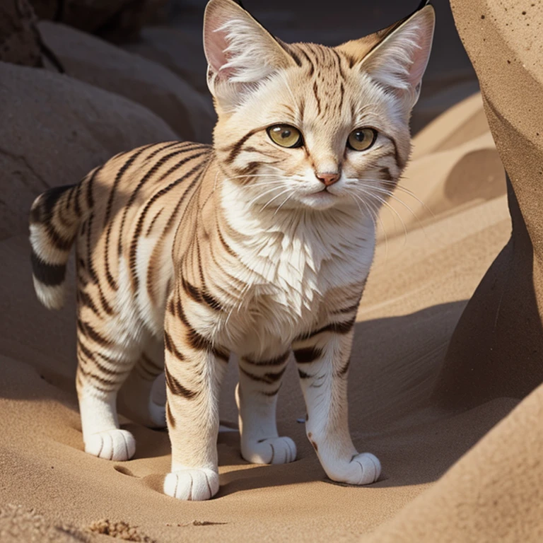 (Sand cat:1.2) in the style of Lisa Frank