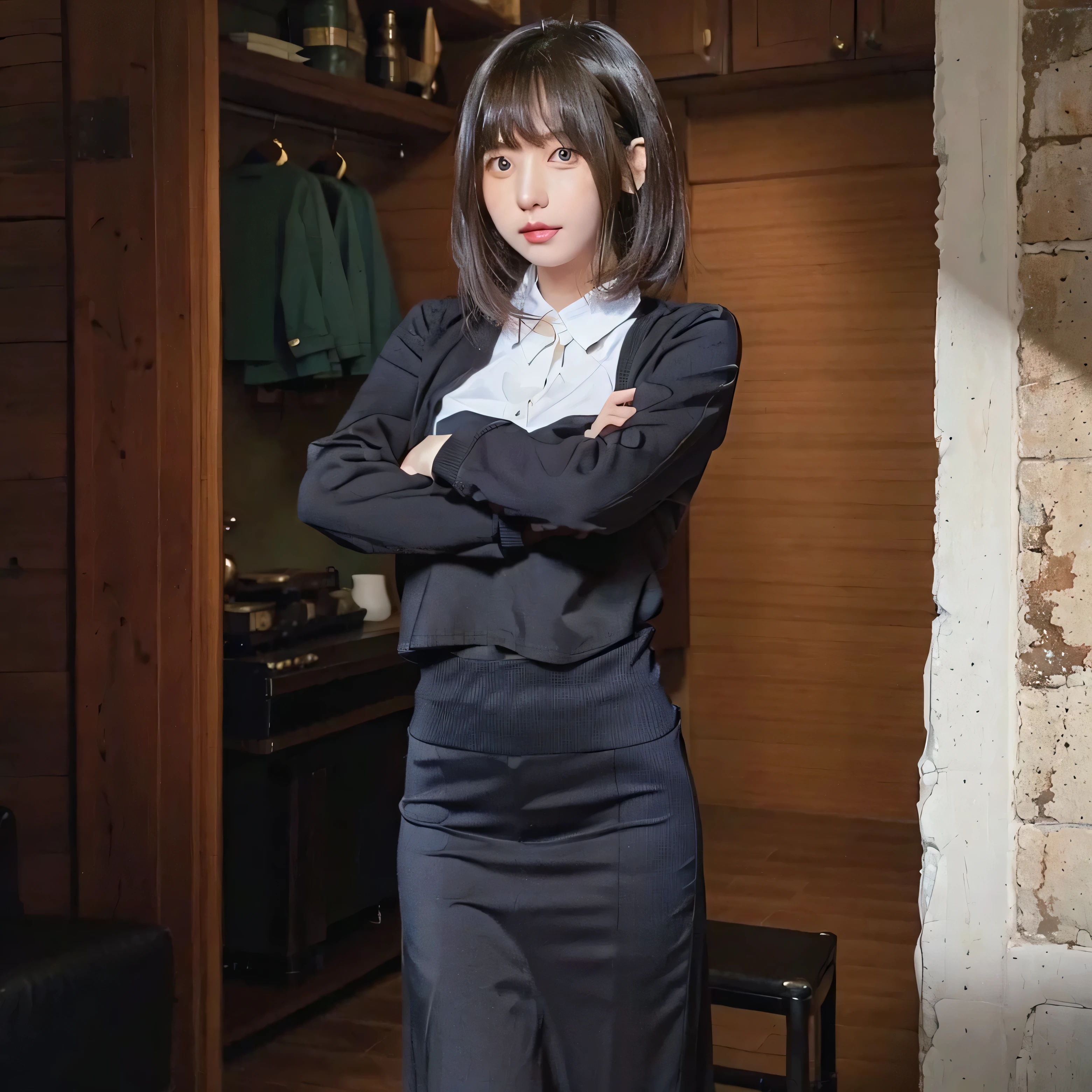 Alafed woman in skirt and sweater posing for photo, mayuri shiina, chiho, sui ishida with black hair, shikamimi, portrait of mayuri shiina, Yuuki Hagure, chiho ashima, Kimi Takemura, Yasumoto Oka, Kotegawa Yui, Shiori Teshirogi、