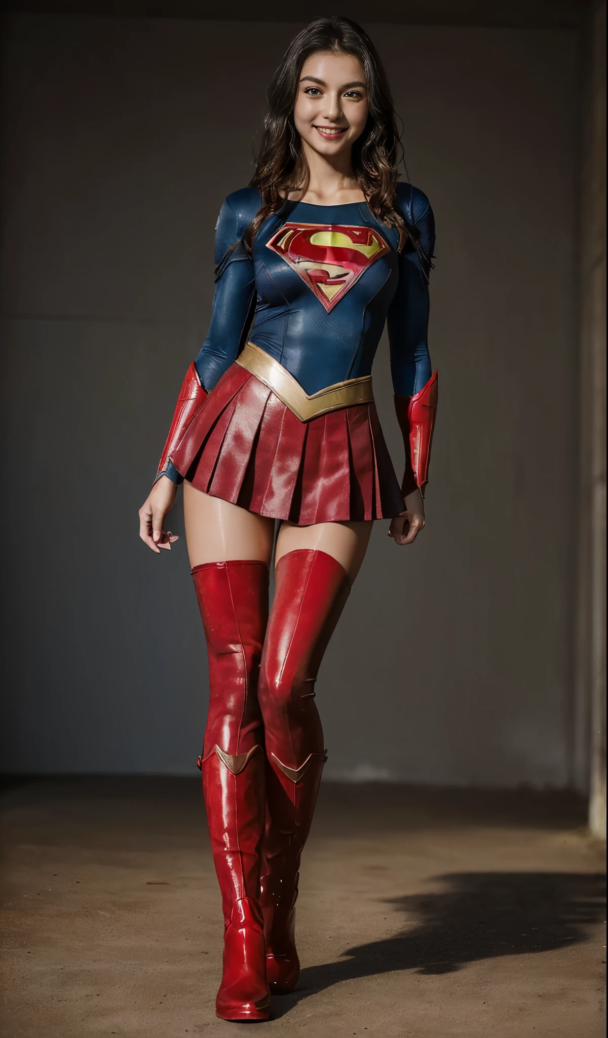 No background、Are sleeping、lying back on、(((Wear black tights on your beautiful legs.)))、(((Grow legs、tall、Legally express the beauty of your smile)))、((((Make the most of the original image)))、(((Supergirl Costume)))、(((beautiful hairl)))、(((Suffering)))、(((Feet must necessarily be worn with black tights)))、(((You need to wear red boots)))、((Top image quality、8K))、((top-quality、8K、​masterpiece:1.3))、(((Keep Background )))、Crisp focus:1.2、Beautiful woman with perfect body shape:1.4、Slender Abs:1.2、a wet body:1.5、Highly detailed facial and skin texture、8K