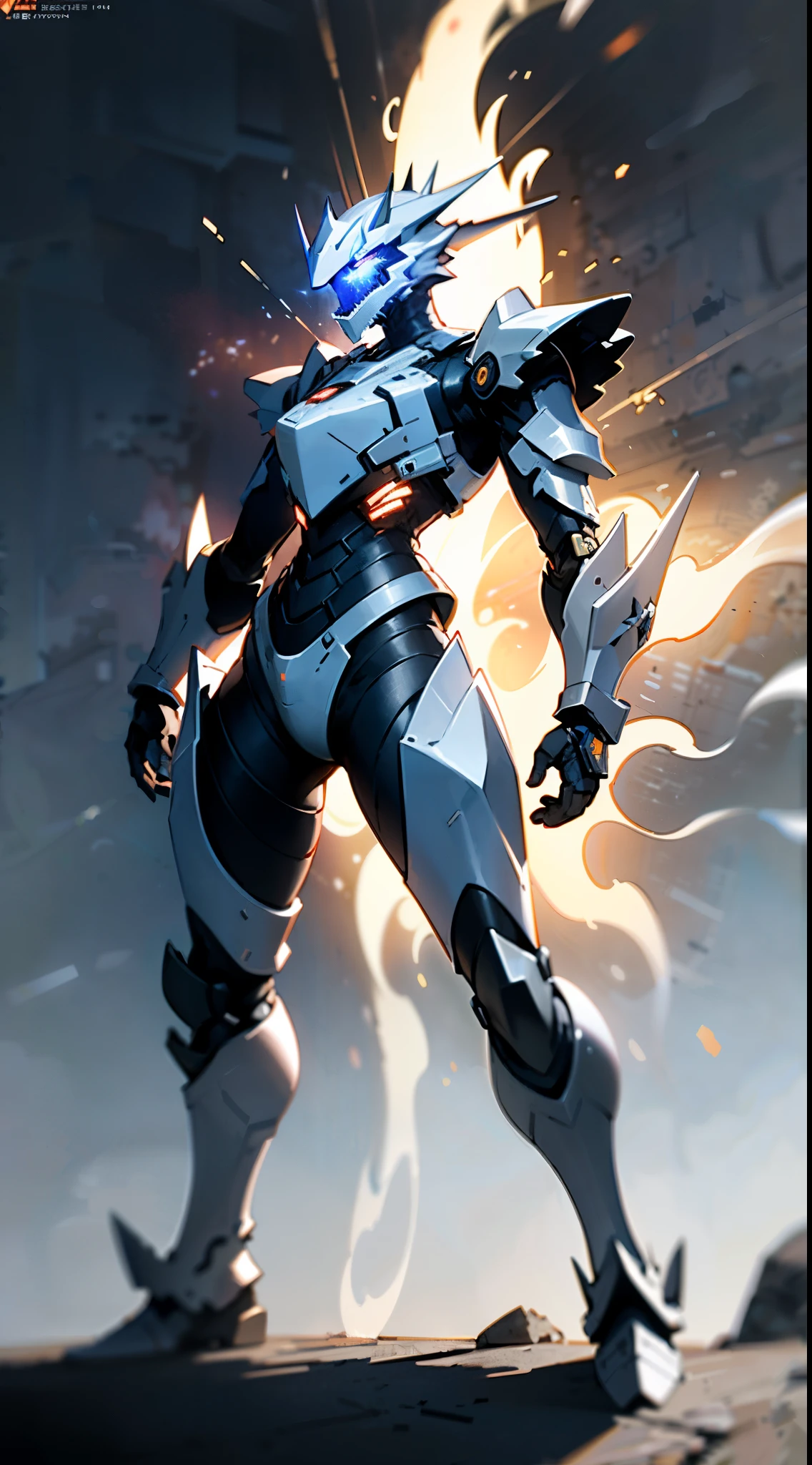 A high-tech combat armor suit inspired by Godzilla concept, Godzilla concept biotech battle armor, High-tech armored suits, psychedelic details, BiophyllTech, add electric power around, A bio-sensitive high-tech battle armor suit infused with Godzilla characteristics, The angular design on the body is illuminated and the display is charging, energy waves, Energy particles, octane render, unreal engine 5, high definition, best quality, highres, ultra-detailed, fantasy, Ultra-complex design, ultra-fine painting, extremely delicate, professional, perfect images quality, realistic, sure real, creativity, RAW photo, UHD, 32k, Natural light, cinematic lighting, best shadow, anatomically correct, masterpiece-anatomy-perfect, masterpiece:1.5