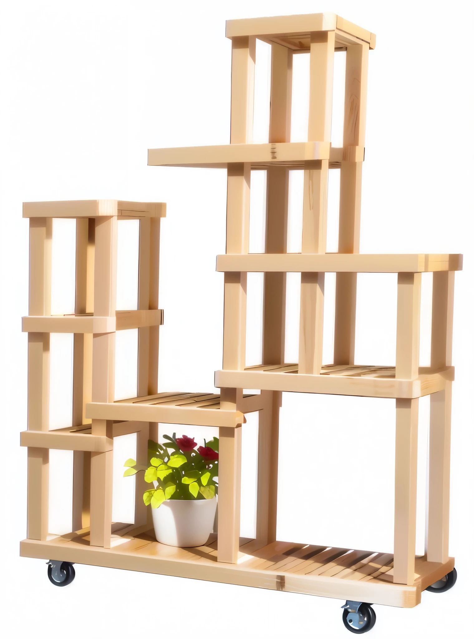 Just the shelf, Style 3D rendering, high detal, wooden