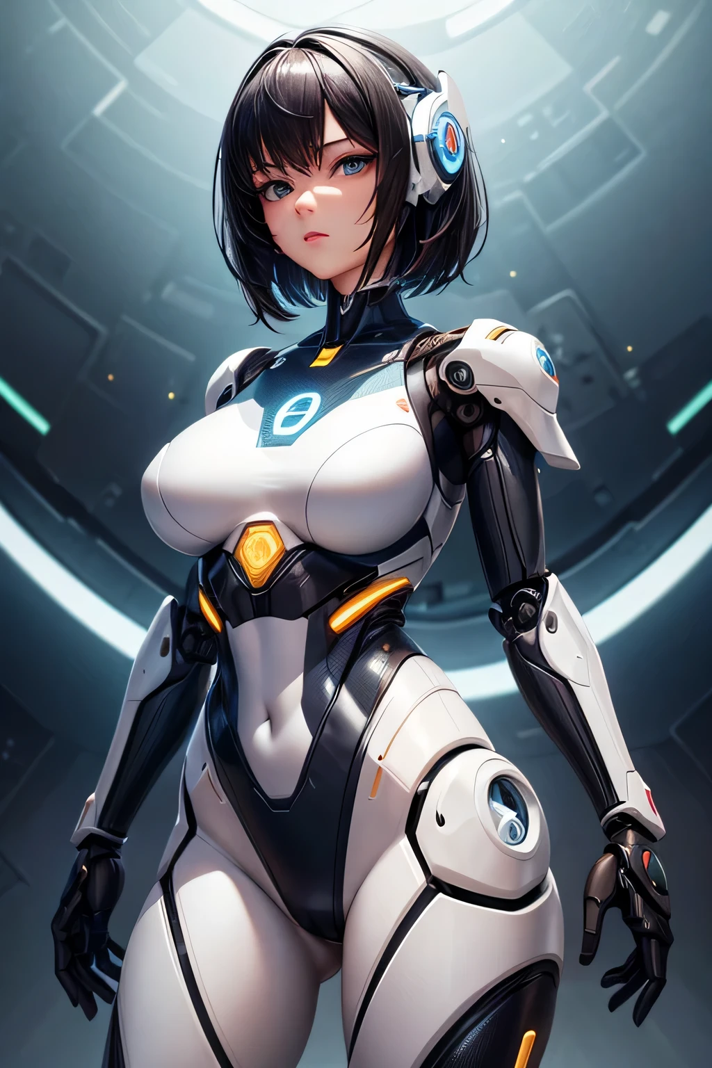 Such a female robot'I'm wearing a leotard. Mechanical arm mechanical legs a Pretty face, nffsw, retinas, masutepiece, ccurate, Anatomically correct, Textured skin, Super Detail, high details, High quality, awardwinning, Best Quality, hight resolution