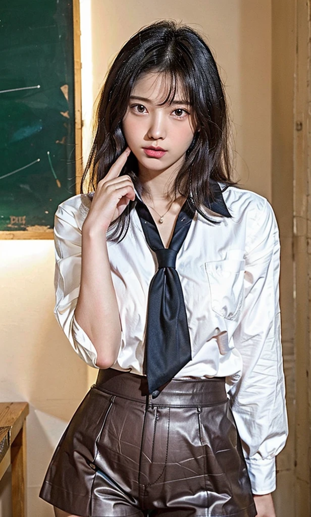 ulzzang-6500-v1.1, (Foto RAW:1.2), (fotot-REALISTA,:1.4), Hermosas chicas detalladas, Ojos y rostros altamente detallados, hermosos ojos detallados, s ridiculous, Unbelievably ridiculous, File Size Huge, Super detailed, Altas Resoluciones, muy detallado, sthe highest qualit, Maestro Paz、, Kemomi, ((Japanese Girl's High School Uniform)), An illustration, muy detallado, UHQ, Unification, 8k fondos de pantalla, splendid, Detalles finos, Maestro Paz、, sthe highest qualit, very detailedなUHQユニフォーム8k wallpapers, Luz en la cara、movie lighting、16 years girl、((sin bragas))、((dynamic pose)))、(Dedos de camello)、(mitad)、(pantys、、、、)、(sentado sobre las piernas doblando las rodillas))、de pelo corto、Pelo corto、cuello largo、Saca las orejas、more explosive eyes、lashes、a Bonita、Muy lindo