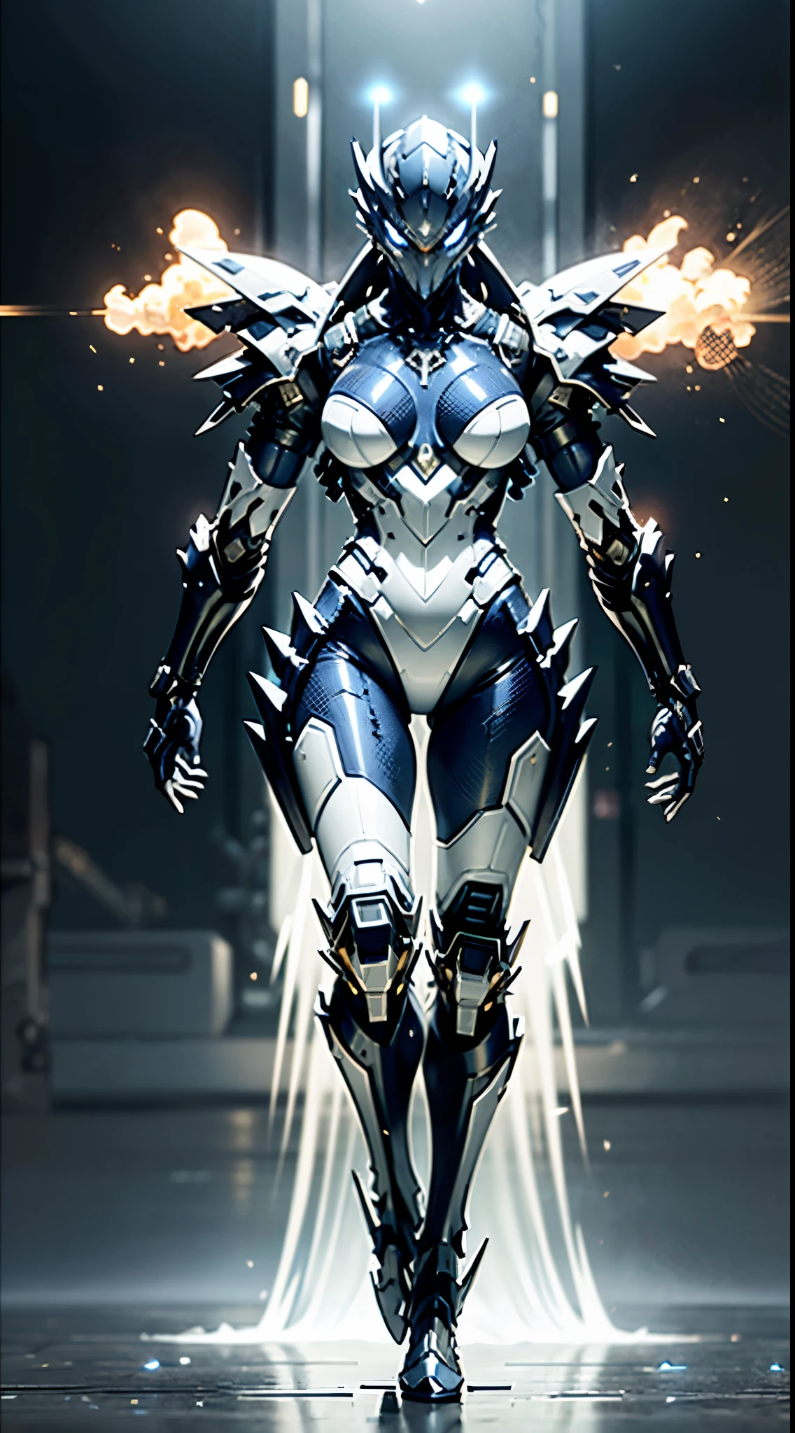 A high-tech combat armor suit inspired by Godzilla concept, Godzilla concept biotech battle armor, High-tech armored suits, psychedelic details, BiophyllTech, add electric power around, A bio-sensitive high-tech battle armor suit infused with Godzilla characteristics, The angular design on the body is illuminated and the display is charging, energy waves, Energy particles, octane render, unreal engine 5, high definition, best quality, highres, ultra-detailed, fantasy, Ultra-complex design, ultra-fine painting, extremely delicate, professional, perfect images quality, realistic, sure real, creativity, RAW photo, UHD, 32k, Natural light, cinematic lighting, best shadow, anatomically correct, masterpiece-anatomy-perfect, masterpiece:1.5