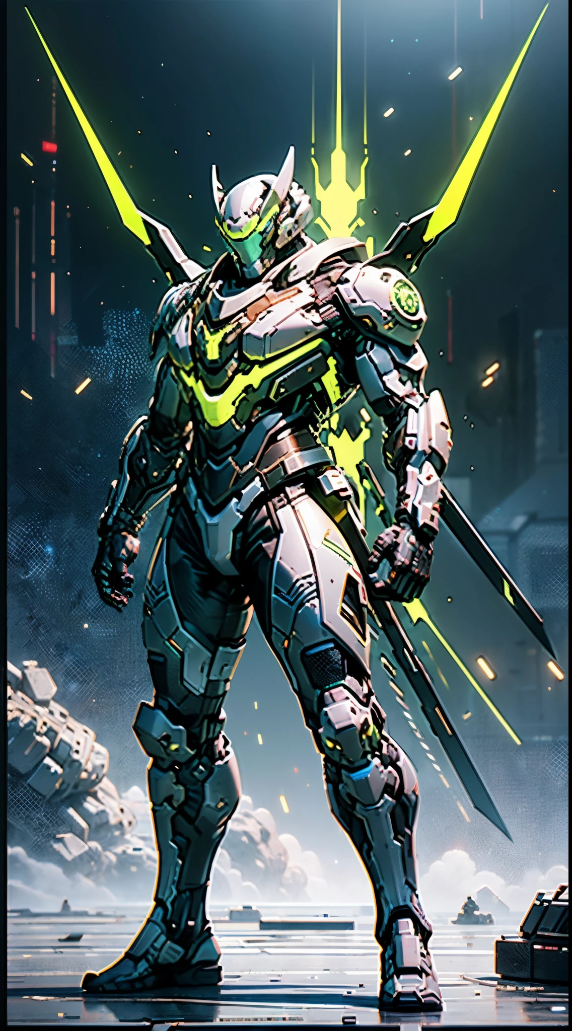 A high-tech combat armor suit inspired by Godzilla concept, Godzilla concept biotech battle armor, High-tech armored suits, psychedelic details, BiophyllTech, add electric power around, A bio-sensitive high-tech battle armor suit infused with Godzilla characteristics, The angular design on the body is illuminated and the display is charging, energy waves, Energy particles, octane render, unreal engine 5, high definition, best quality, highres, ultra-detailed, fantasy, Ultra-complex design, ultra-fine painting, extremely delicate, professional, perfect images quality, realistic, sure real, creativity, RAW photo, UHD, 32k, Natural light, cinematic lighting, best shadow, anatomically correct, masterpiece-anatomy-perfect, masterpiece:1.5