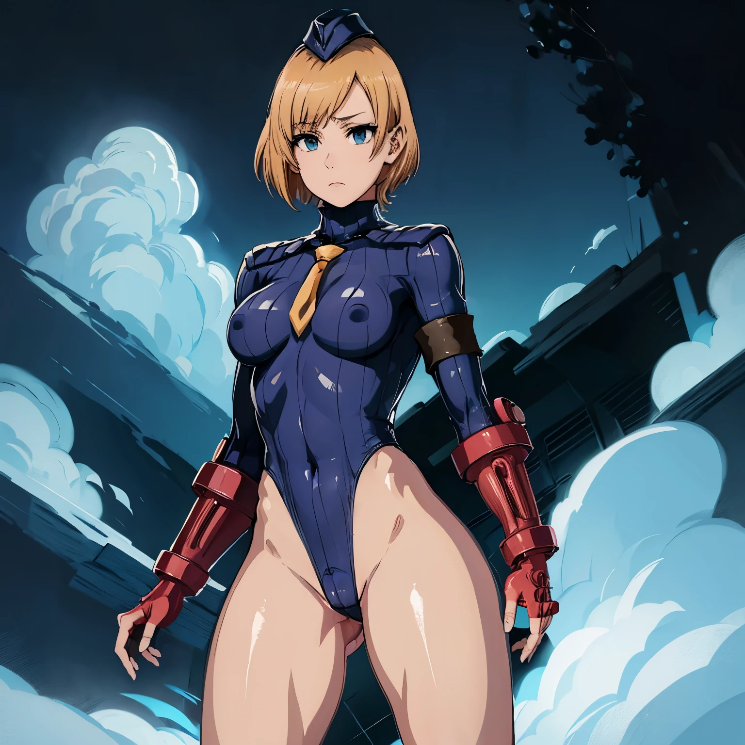 ultra-detailed, Explicit, Beautiful body, Beautiful Nose, Beautiful character design, perfect eyes, perfect face, ultra highres, 4K, beautiful legs, perfect legs, Nice hands, Perfect hand, Masterpiece, Best Quality, Highly detailed, illustration, absurdres, street fighter, doll suit, shadaloo doll, dollsuit, girls, multiple girls, expressionless, blank eyes, looking at viewer, red gloves, emotionless, black latex, corrution, mind control, female combatant, full body, hypnotized, unhappy trance, full body suit, ribbed bodysuit, both arms at side, stand up straight, obey, perfect female body, extremely glossy latex, hypnosis, hypnoLora, empty eyes, Mind control device, poses, brainwashed, submissive_pose, Slave, hat, necktie, stand up straight, standing, standing at attention, belt, latex, garter belt, thighhighs, Miyamori Aoi, Shirobako, blonde hair, amner eyes, short hair