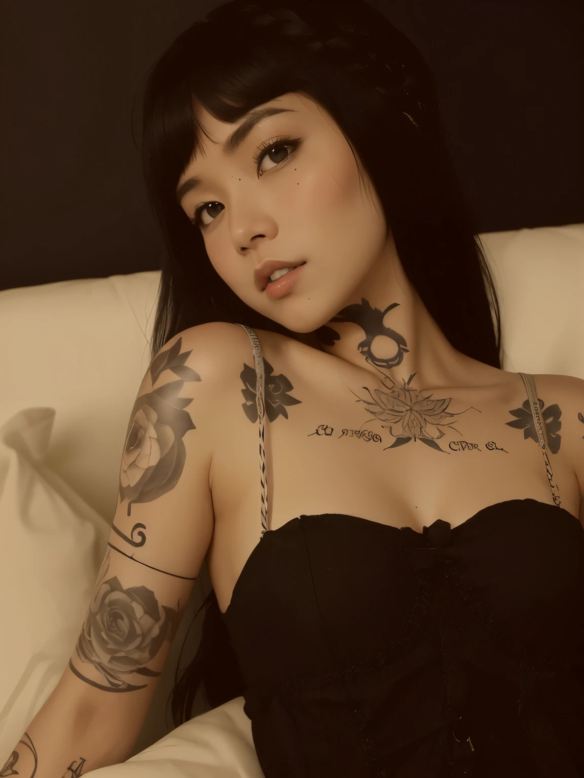arafed woman com tatuagens on her chest and chest, of taiwanese girl com tatuagens, Coberto, Tirado com Canon EOS 5 D, Tirado com Canon EOS 5 D mark iv, com tatuagens, Capturado na Canon EOS R 6, Tiro na Canon EOS R 5, Tiro na Canon EOS R5, Tirada com uma Canon EOS 5D, Tirado com uma Canon EOS 5 D