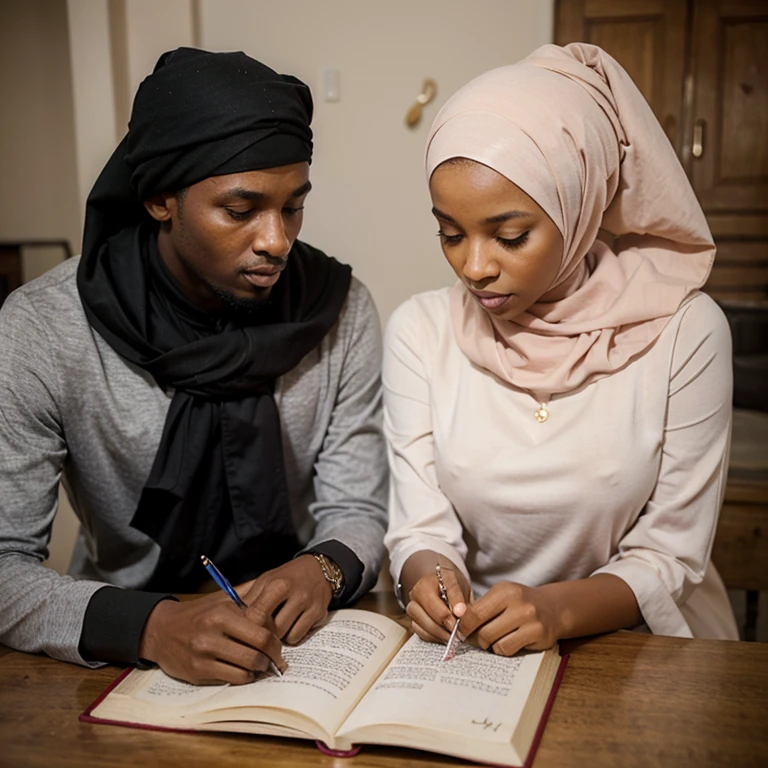 Couple africain musulman avec les lettres K pour l'homme et A pour la femme