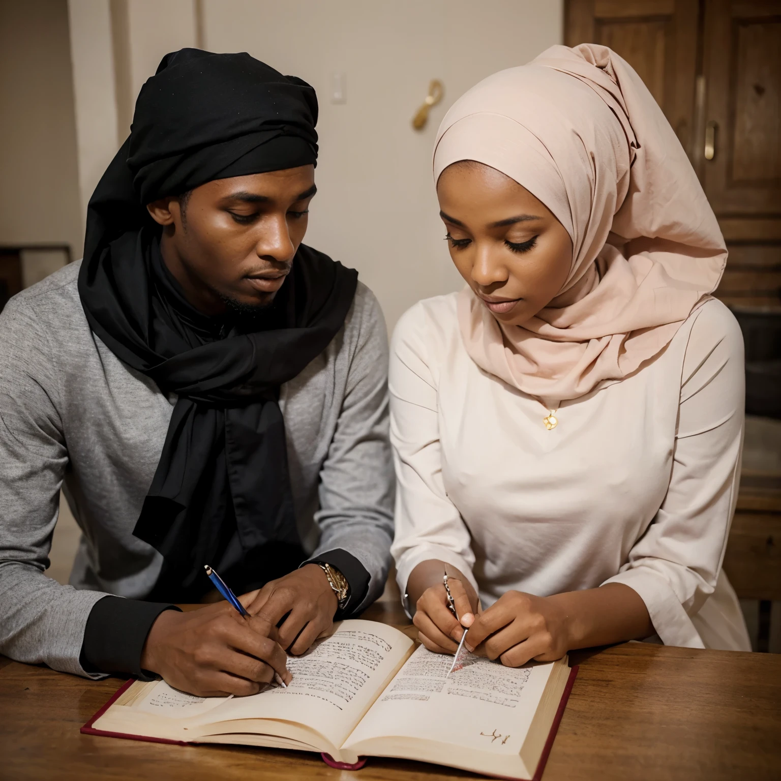 Couple africain musulman avec les lettres K pour l'homme et A pour la femme