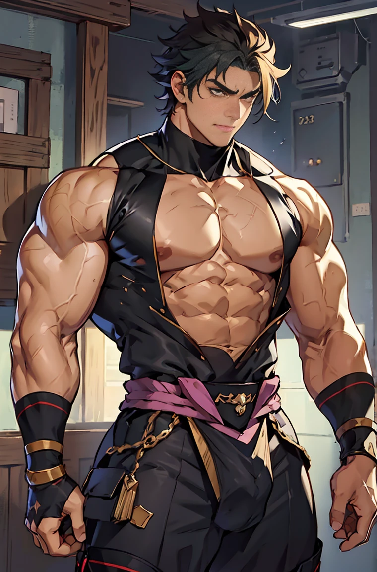 show off thick arms to the audience,closeup of arms,Shoulders exposed,Stout arms,Shoulders very broad,Muscles protrude a lot,Highest image quality,Pessoas do sexo masculino,Child,1 ,jovem e bonito,Shoun,cabelos brancos,Cabelo liso curto,Pele escura,Anime peito grande,anime wallpaper,sozinho,Foco Masculino,cuecas,Dilation of the pectoral muscles,capa vermelhirilha saliente,Fundo Urbano,Espalhe as pernas,sexy,(master part, best quality),meias brancas longaotas Red Martin,((Exaggerated bulge of muscles)),