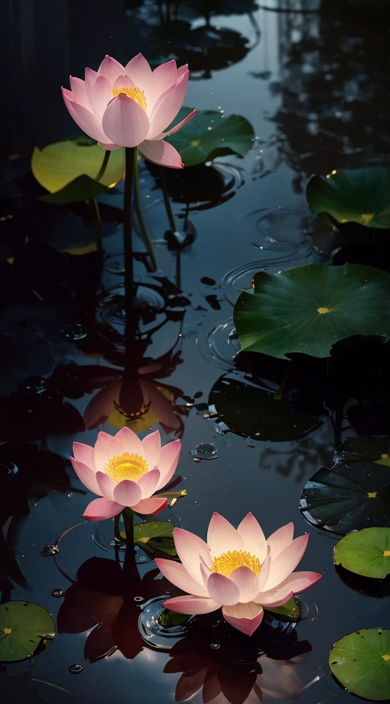 &quot;A surreal lotus flower&quot;，Buds to be placed, rainbowing, sunshine rainbowing, Using Artstation ternary colors, high saturated, HighDynamicRange highlight, 8K分辨率, Gothic deviant masterpieces by Greg Rutkowski and Artgerm, Sunlight diffusion penetration, Golden intense sunlight, radiant light, Reflection in the water, slightly rainbowing, Show very clean. Excellent Adobe Lightroom, photolab, HighDynamicRange, Complex, Cool light 2.2, Fine details deliver highly detailed pictures, (depth of fields: 1.4)&quot;Everything is so beautiful