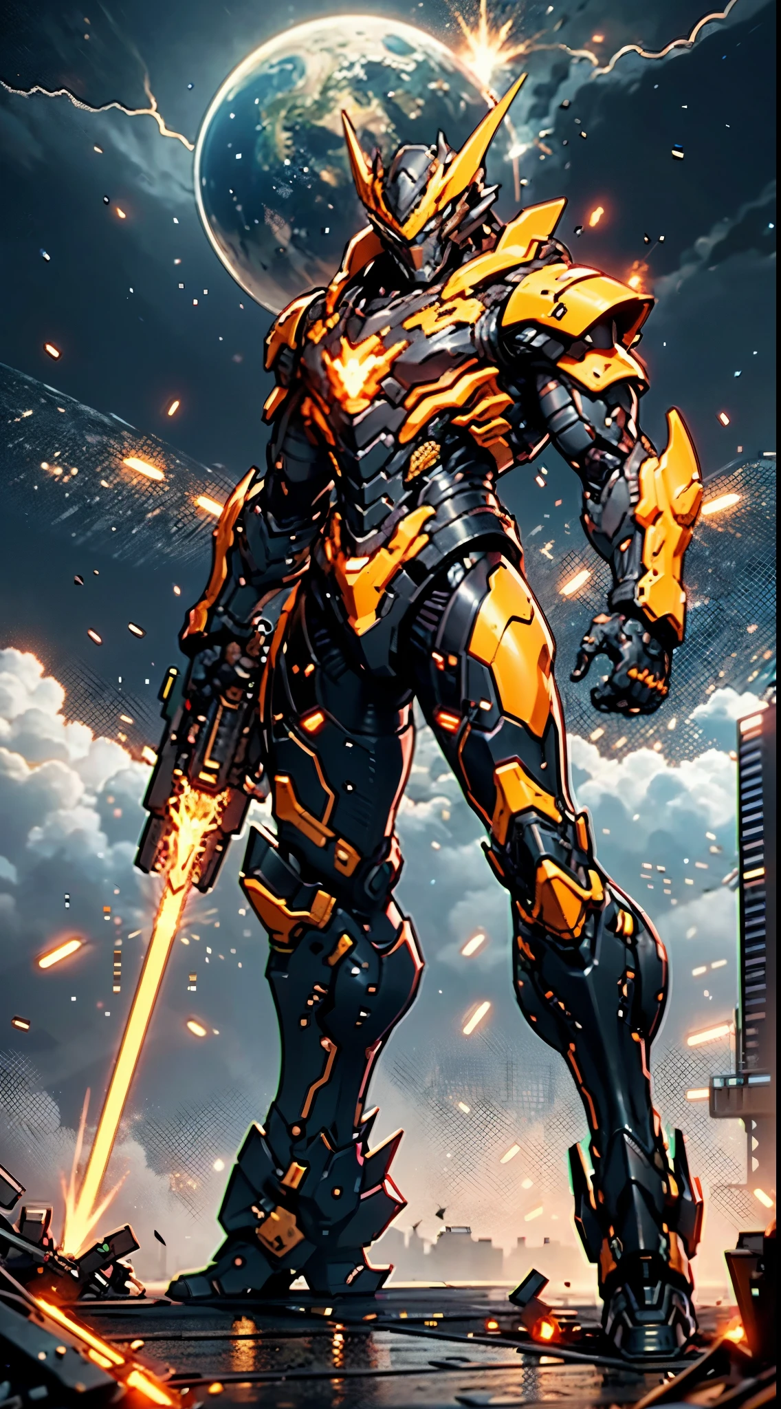 A high-tech combat armor suit inspired by Godzilla concept, Godzilla concept biotech battle armor, High-tech armored suits, psychedelic details, BiophyllTech, add electric power around, A bio-sensitive high-tech battle armor suit infused with Godzilla characteristics, The angular design on the body is illuminated and the display is charging, energy waves, Energy particles, octane render, unreal engine 5, high definition, best quality, highres, ultra-detailed, fantasy, Ultra-complex design, ultra-fine painting, extremely delicate, professional, perfect images quality, realistic, sure real, creativity, RAW photo, UHD, 32k, Natural light, cinematic lighting, best shadow, anatomically correct, masterpiece-anatomy-perfect, masterpiece:1.5