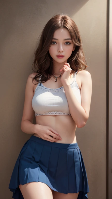 8K, Best Quality, Masterpiece, Ultra High Resolution, (Realism: 1.4), Original Photo, (Realistic Skin Texture: 1.3), (Film Grain: 1.3), ((nami)), 1 Girl, ((skirt lifting) , Sapphire Eyes and Beautiful Face Details, Masterpiece, Best Quality, whole body, show pussy