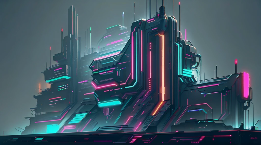 Cyberpunk AI Neon in Cyberpunk AI Circuit Board