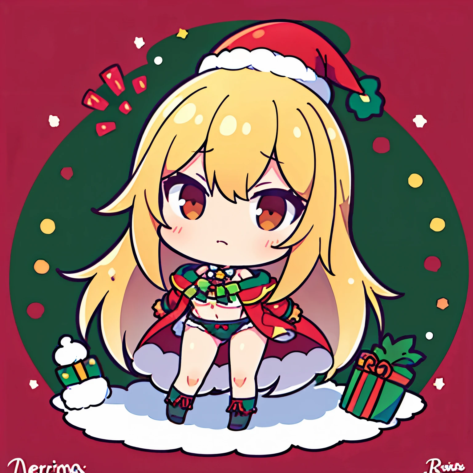mujer rubia , pelo largo rubio , rubia , cuerpo completo , grandes tetas, gran trasero, voluptuoso, piernas abiertas , pose sexy , escote , Christmas hat , Christmas Clothes, nieve , christmas lingerie, christmas coat , christmas stockings , christmas heels