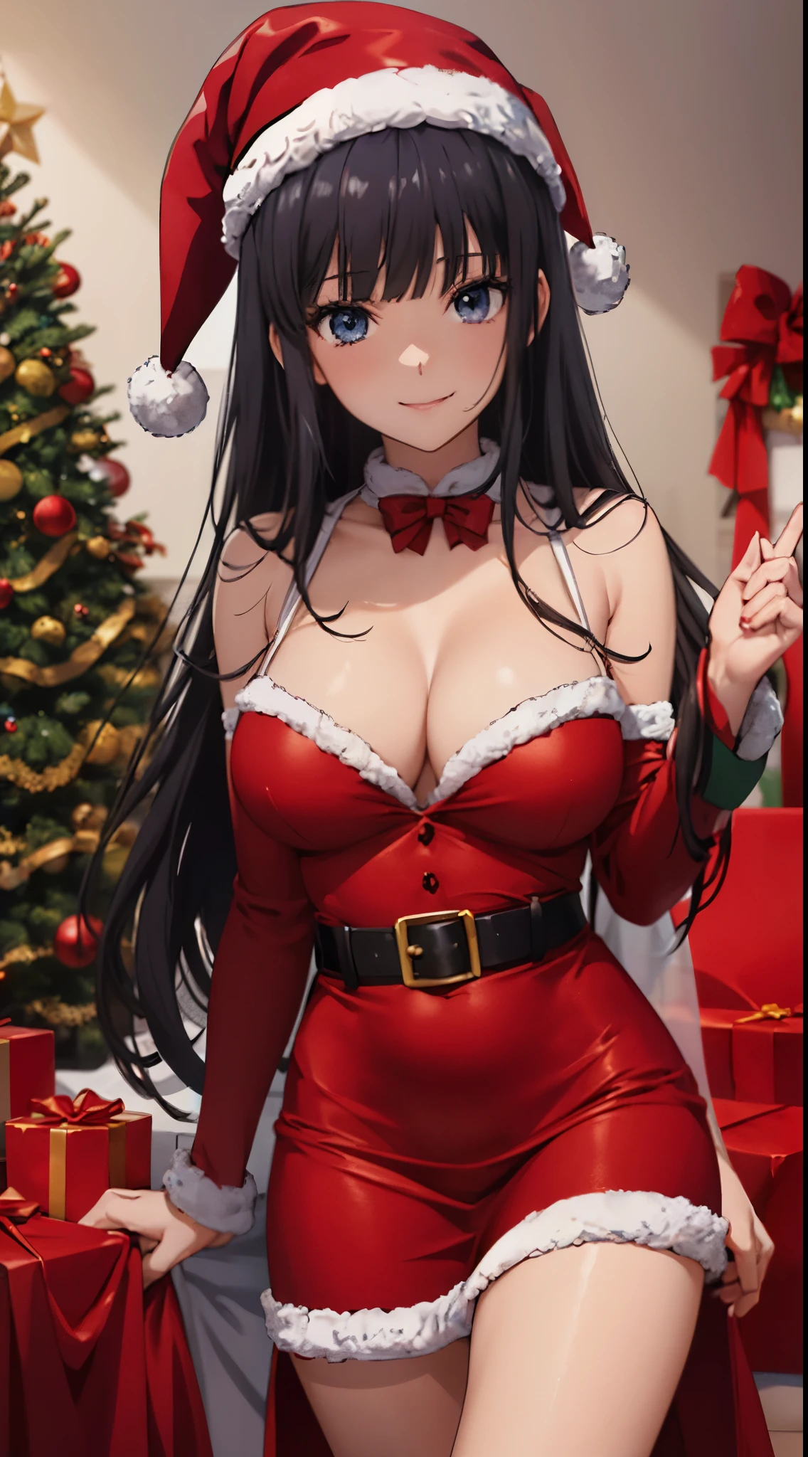 (masterpiece:1.5),(24 year old,High school students:1.3),very precise details,(Ultra High Resolution:1.5),(the Extremely Detailed CG Unity 8K Wallpapers:1.4),(Realistic,Photorealsitic,hyper realisitic:1.4),(A slender:1.5),(Perfect female body:1.4),(Curve,Model,Farbe care:1.5),Beautiful breasts,Farbe_aberration,beautiful detailed shadow,Beautiful eyes,Beautiful body,Beautiful skin,beautifull hands,(Aesthetic Anime Eyes:1.4),brightly lit room,Perfect litthing,(santa claus:1.4),(Black eye,black falbe hair:1.5),(Large breasts:1.2),(Smile:1.4),(is standing:1.3),beautiful santa claus clothes,(red santa claus costume:1.4),(red santa claus clothes:1.4),(Red Santa Hat:1.4),(Red Santa Skirt:1.4),(Christmas atmosphere,Christmas tree,livingroom:1.4),(A slender:1.5),
Anime,charming anime girls,Little Curve Beauty ta,beautiful seductive anime teen,Beautiful anime girl,charming anime girls,Smooth Anime CG Art,Beautiful seductive anime woman,Best Anime Girls,Cute anime girl,