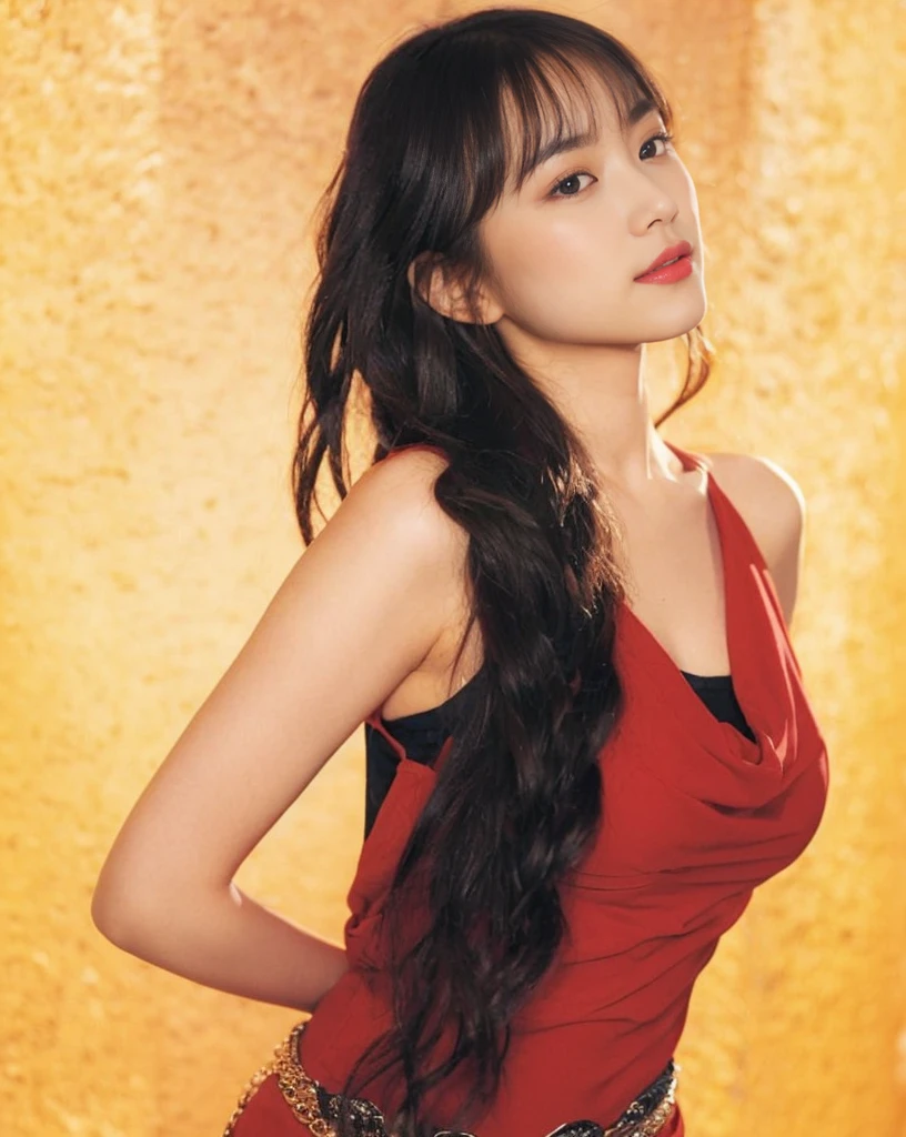 (On a table, Best quality at best, realistically, ultra - detailed, meticuloso, A high resolution, 8k wallpaper), Close-up portrait of a beautiful woman, Chariada, Smiling, light brown messy hair, Perfect dynamic composition, 美丽meticuloso的眼睛, Just like the cover of a fashion magazine, On campus