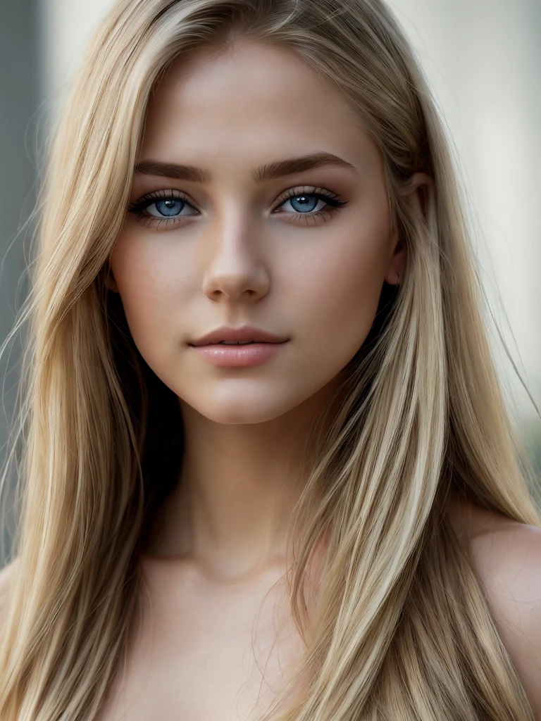 Blonde woman with long hair and blue eyes posing for a picture, a beautiful blonde, a beautiful blonde, blonde and attractive features, soft portrait shot 8 k, gorgeous attractive face, attractive female face, photo of a beautiful woman, Beautiful female model, Attractive beautiful face, Portrait of a beautiful model, blonde woman, beautiful young face, beautiful young woman