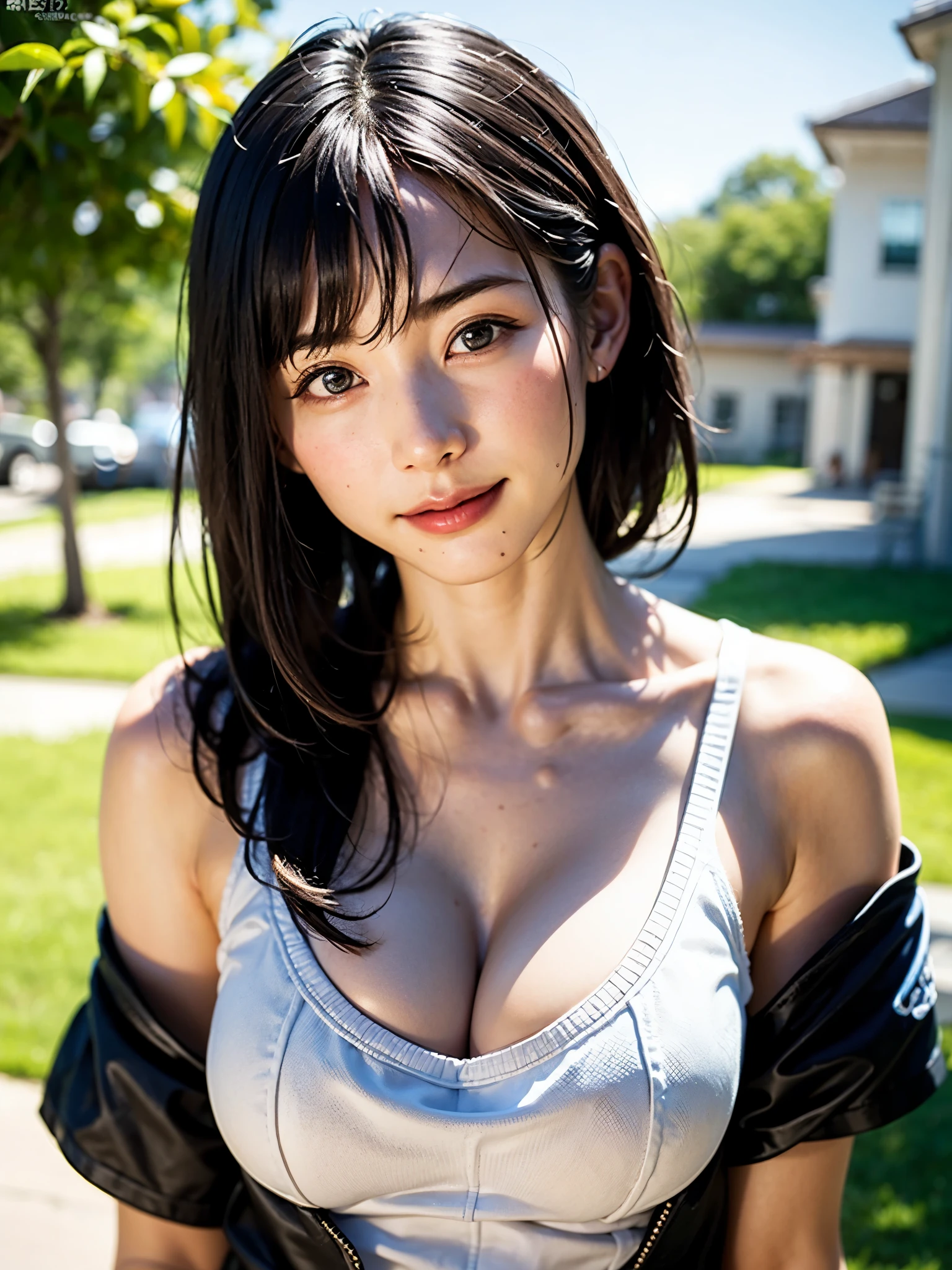 1人、top-quality、realisitic、report、depth of fields、natural soft light、during daytime、魅惑的、beauitful face、Cleanliness、Pure face、de pele branca、cute hawk hair、bangss、the beach、rays of sunshine、Nedium Breast Body Esbian、((Beautiful face with sweater golden ratio Beautiful face with symmetry))、long neck、Put your ears out、bangssのあるきれいな短いボブヘア、Smile with your mouth closed:1.4、Smile with your mouth closed:1.4、perfect hand指、perfect hand、Perfect body、face perfect、Shine a light into the eyes、Perfect Anatomy:1.4、very cute super model:1.4
