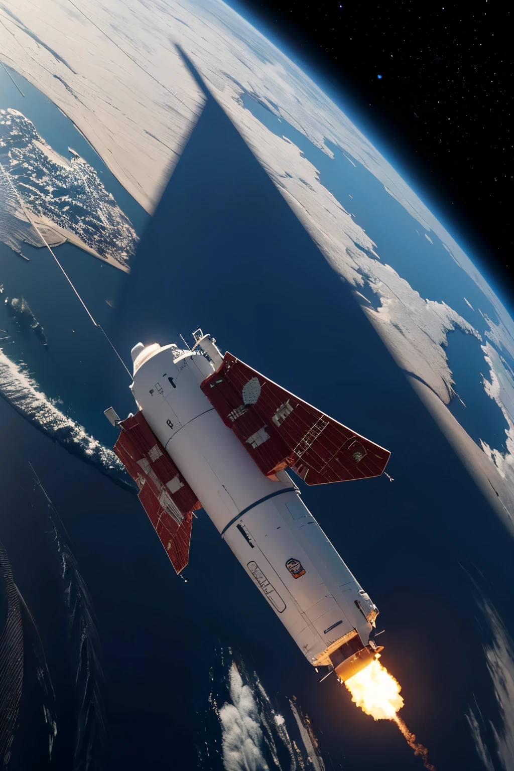 Generate a space base to launch a launch vehicle，Long picture of the final trip to outer space