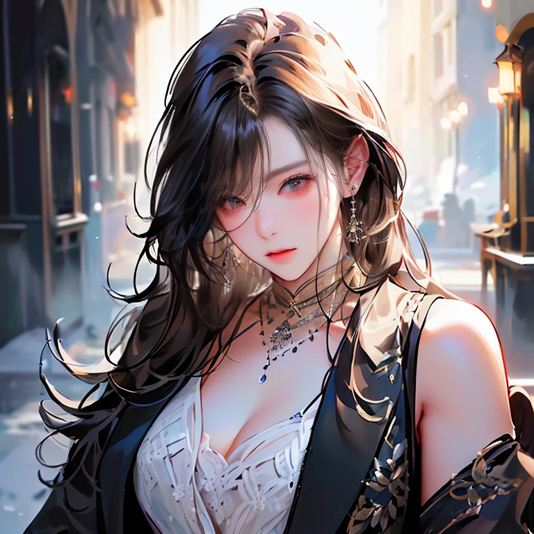 (best quality,4k,8k,highres,masterpiece:1.2),ultra-detailed,(realistic,photorealistic,photo-realistic:1.37),portrait,men and women in their 20s,brunette semi-long hair,open eyes surprised,men short black hair,one hand on woman's cheek,closed eye with a smile,interior setting