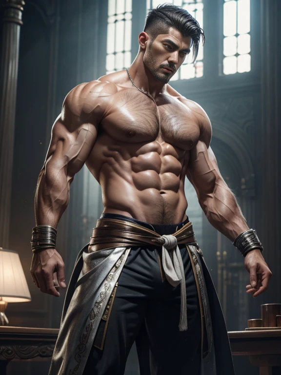 European males，35yo，Tall guy，Plump pectoral muscleig handsome guy，Big eyes，Sexy and charming expression，Melancholy Ruili&#39;s eyes，masseter membrane、well built、put on eyes、(eBlue eyes)，gay twinks、scantily clad、Brush cut！Nod and pull your head five times！！outdoor sports board！(高the detail8k)Dark skin！raise your eyes！open your eyes！ ((realistically)), Sexy white silk fabric！Raised sexy！[Dressed in white silk flowing fabric worn by sexy Romans！The cathedral has stained glass]! !!!dermis, [ 短发the detail, Shaved on both sides, silvery white ]!! ultra - detailed, Best quality, Strong light illumination, Focus sharp, theater audience, The upward lens is closer to the body, (( Lean Body Fat 15%，短发the detail！ shave the sides short, silver whey health, My chest is hairy, bodyhair, , 露出shaggy的腋窝, shaggy的腿, silber hair,)), Full body lesbian, Muscular吉加查德, Super buff and cool, aged 40, shaggy, a screenshot by Adam Dario Keel, reddit, Photographic realism, , Bigchest, Upper part of the body, Fluffy, Muscle tissue, attractive male, shaggy的身体, Gigachard The, Hideo Minaba, Chad handsome charming male，side ，Inspired by the realistic photos of Ludovit Fula, placed in a, sweaty abs, Well-defined abs, attractive body, flowers growing out of his body, [ silber hair ]!!, muscle men, tear drop, There are abs, muscle men纠缠在一起, six-pack, [ defined abs ]!!, sexy muscular body, Muscular躯干,Strong masculine characteristics,35yo， masculine pose, David Gandhi, 35yo, male model, Sold for 50 years，Zhu Yilong, attractive male，Side Body("！, large bulge ":1.2),(dynamicposes:1.1), 大腿的tmasterpiece, Best quality, A high resolution, closeup portrait, malefocus, solofocus, of a man,  The erection，low angle hairstyle, Grow a beard, weight loss，Stay healthy, My chest is hairy, bodyhair, , Raised sexy，露出shaggy的腋窝, shaggy的腿, little beard, model poses, Surprising composition, Front view, HighDynamicRange, Bad laughs， , Eight-pack abs, Abs hair，, raise your hands high, 短发the detail, Shaved on both sides, silvery white, Grow a beard, spark of light, Sexy big bulge！，There are small protrusions in the abdomen, the detail, Belly and hairy belly are complicated， 8K post-production，Muscular性格, Strong masculine characteristics, muscle men图片, Bulging muscles, muscle men, Muscular大腿 ８ｋ 高the detail,电影灯光, hyper realisitc, 高the detail, Anatomically correct, ctextured skin,!high high quality,wide wide shot！全身Best quality, A high resolution, tmasterpiece, Guy、Muscular、短发the detail、NSFW、Spacious size、Authentic texture、Upper part of the body、large bulge、、soles of feet、wastelands、training