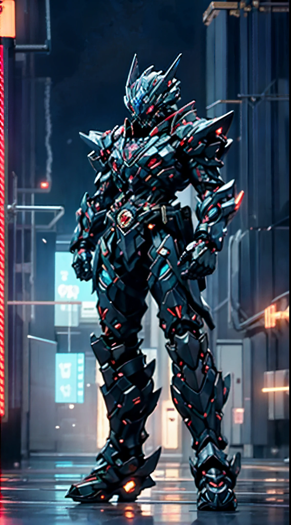 A high-tech combat armor suit inspired by Godzilla concept, Godzilla concept biotech battle armor, High-tech armored suits, psychedelic details, BiophyllTech, add electric power around, A bio-sensitive high-tech battle armor suit infused with Godzilla characteristics, The angular design on the body is illuminated and the display is charging, energy waves, Energy particles, octane render, unreal engine 5, high definition, best quality, highres, ultra-detailed, fantasy, Ultra-complex design, ultra-fine painting, extremely delicate, professional, perfect images quality, realistic, sure real, creativity, RAW photo, UHD, 32k, Natural light, cinematic lighting, best shadow, anatomically correct, masterpiece-anatomy-perfect, masterpiece:1.5