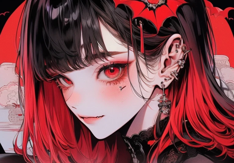 ((masterpiece))、(((最hightquality)))、(hightquality、Breathtaking)、(Expressive Ace Perfect)、nobles、Invincible smile、、ember性、年轻、red eyes、livingroom、Sitting on a beige sofa、、red blush、Unparalleled beauty,face perfect、、(ember性二人、ember性だけ,),Perfect Eye、、Traditional costumesに身を包んだ、Traditional costumes、、、ファッションmodeled、ember優、modeled、brand costume、、musculature質、ember, Vampires, emberの, ember性的な顔, enticing, musculature, ((1man)), masterpiece, absurderes, 最hightquality, intricate detailes, (shinny skin, Shiny body, 光沢のある油性のshinny skin, shinny hair, pale skintone), Old castle, Sundown, musculoskeletal tissue)), Adults, one with, Tattoos on the chest ,Black blouse, 耳环, Black pants, Don't look at the view, Not looking at the view, Perfect detailed face, perfect detailed hand、Vampire、((nffsw))、、raise the corners of one's mouth、