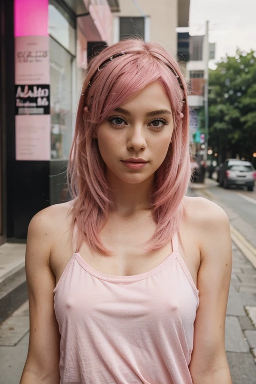 Beautiful Pink Hair Girl