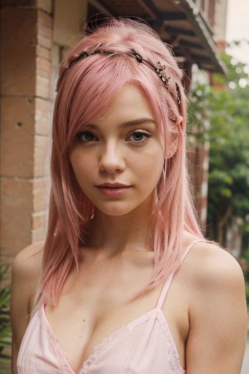 Beautiful Pink Hair Girl