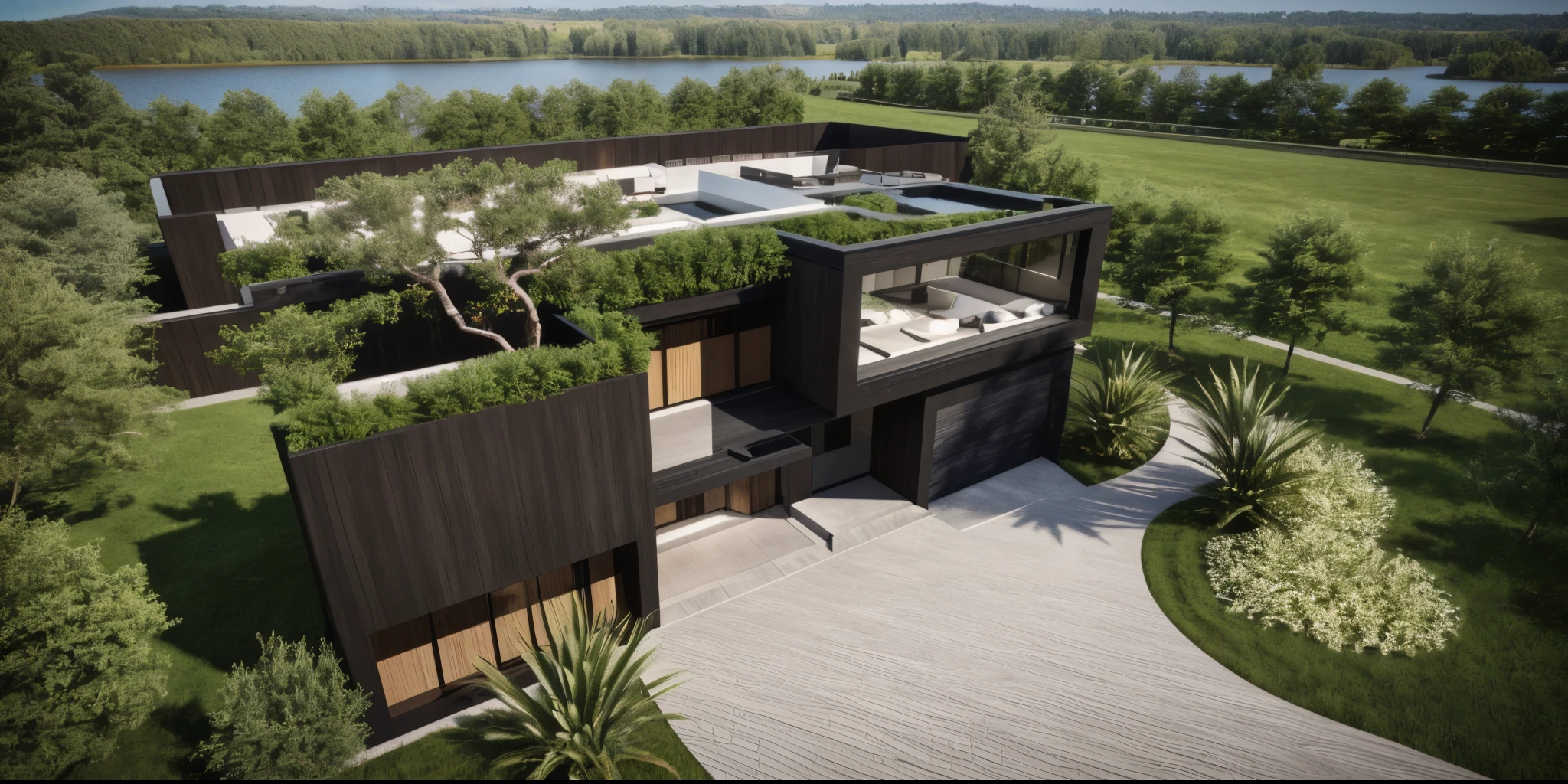 (masterpiece),(high quality), best quality, real,(realistic), super detailed, (full detail),(4k),8k,modern house exterior design,Modern architecture,Beautiful_sky,Day light, no_humans, outdoors,sky,tree,Garden flower front of building,