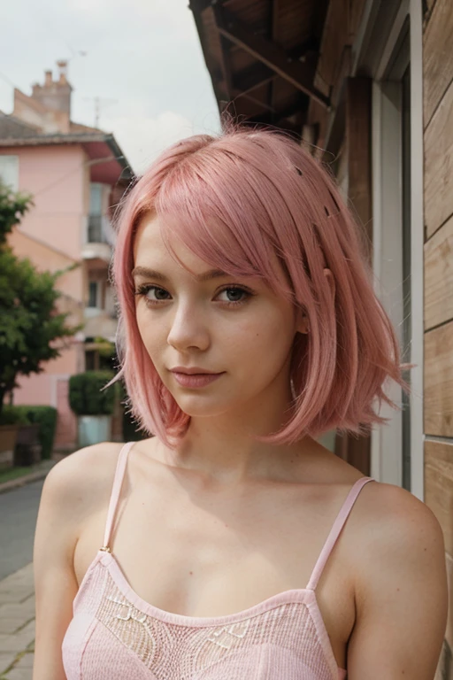 Beautiful Pink Hair Girl