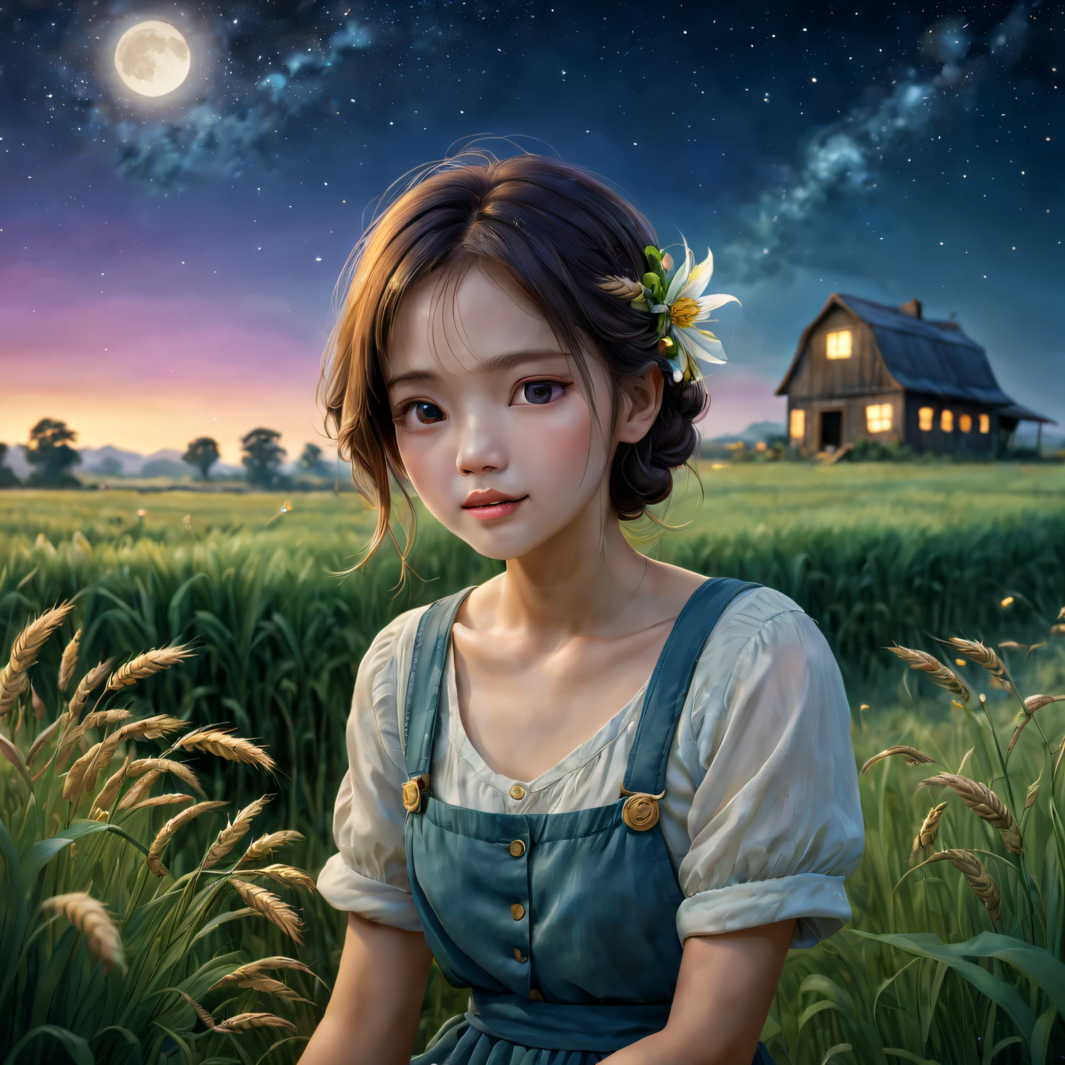 Anime girl looking at house in daisy field, Shinkai sincerely art style, ( ( Shinkai sincerely ) ), studio glibly Shinkai sincerely, Beuatiful anime, Shinkai sincerely!, Shinkai sincerely style, Shinkai sincerely and artgerm, Anime countryside landscape, Shinkai sincerely!!, style of Shinkai sincerely