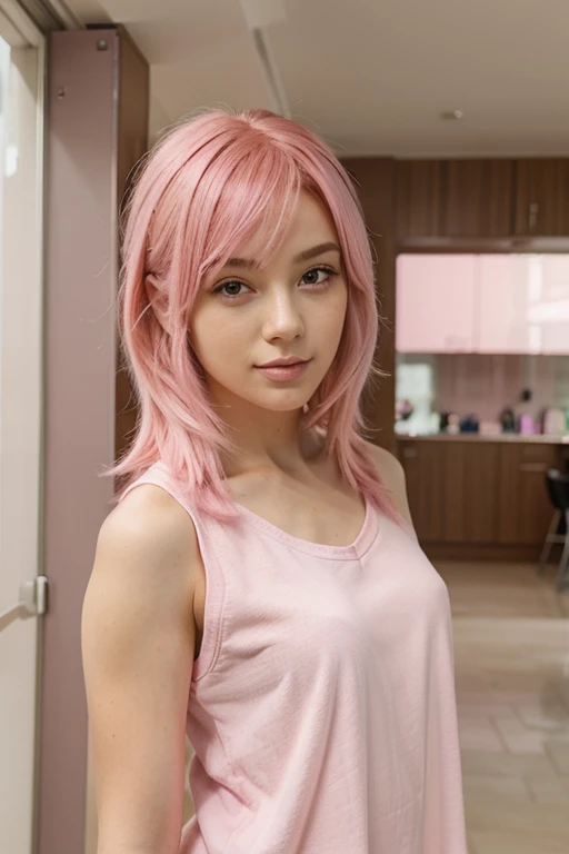 Beautiful Pink Hair Girl