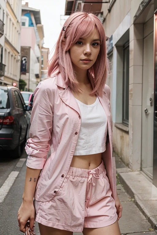 Beautiful Pink Hair Girl