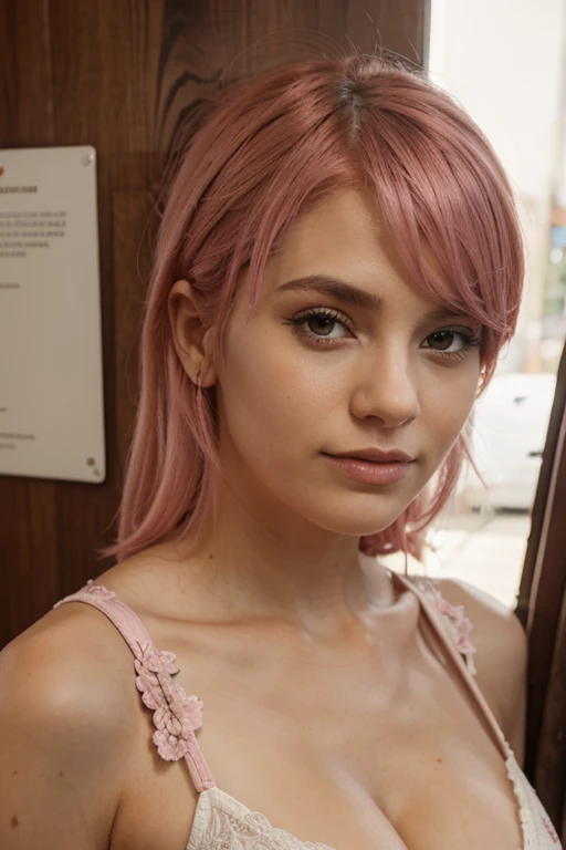 Beautiful Pink Hair Girl