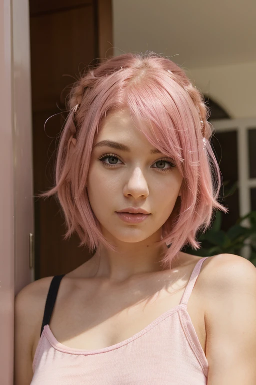 Beautiful Pink Hair Girl