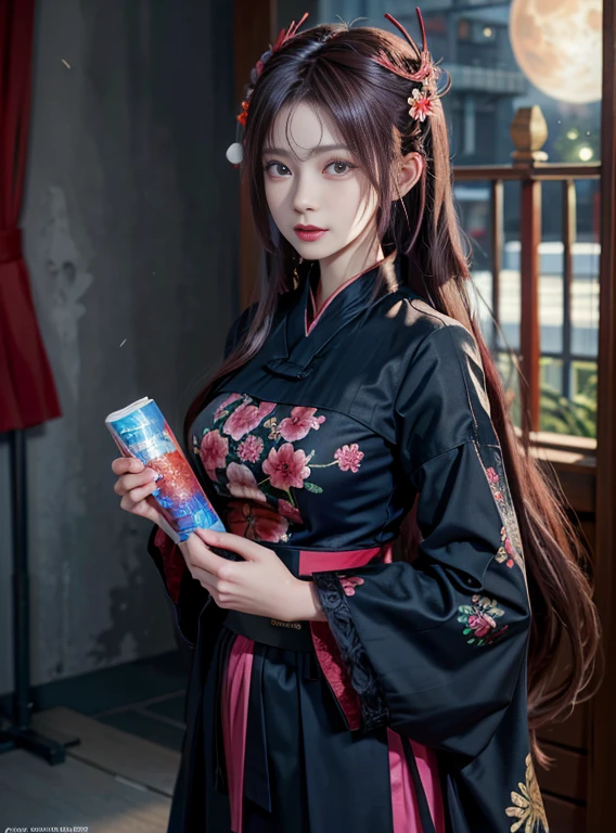 (8K, Raw photo:1.2),Best Quality, 超A high resolution,Dramatic Angle,(ひらひらしたdetailedsなカラースプラッシュ), (Illustration),(((1 girl))),(Long hair),(Rain:0.9),(Hair Ornament:1.4),there is an ancient palace beside the girl,dressed in Chinese clothes), color Ink wash painting,(splashes of colour),Colorful splashing,(((Colorful))),(sketch:0.8), masutepiece,Best Quality, Beautifully painted,highly detailed,(denoise:0.6),[Splash ink],((Ink refraction)), (美しいdetailedsな空),Moon,highly,detaileds,(masutepiece, Best Quality, extremely detailed CG unity 8K wallpaper,masutepiece, Best Quality, Ultra-detailed),(Lycoris radiata),