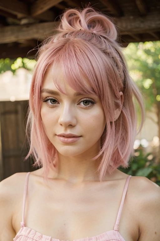 Beautiful Pink Hair Girl