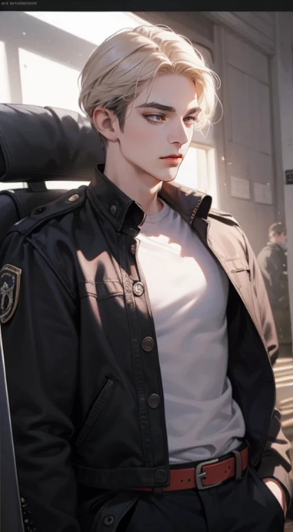 master part, best quality, Realistic, 1homem, cute female, ??????????? e encantadora, 25 anos, Visual muito atraente, Rosto extremamente detalhado, ((olhos cinza escuro)), ((Varredura direita cabelos curtos castanhos escuros)), [sobrancelhas finas], Detetive, Cidade internacional, uma saia longa branca，chest leak，Peito grande，salto alto,， Cinematic lighting, segurando uma arma, Postural dynamics,olhos olhando para o espectador，Sente-se na frente do carro