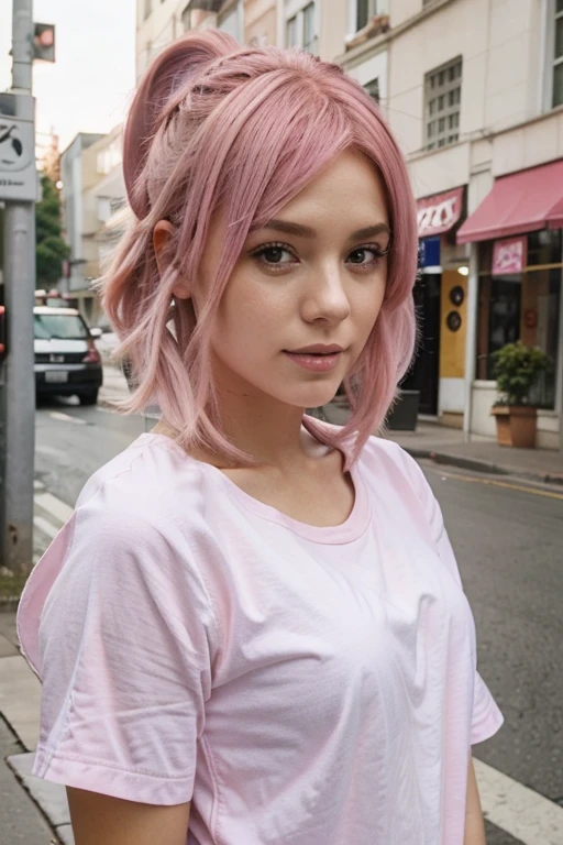 Beautiful Pink Hair Girl