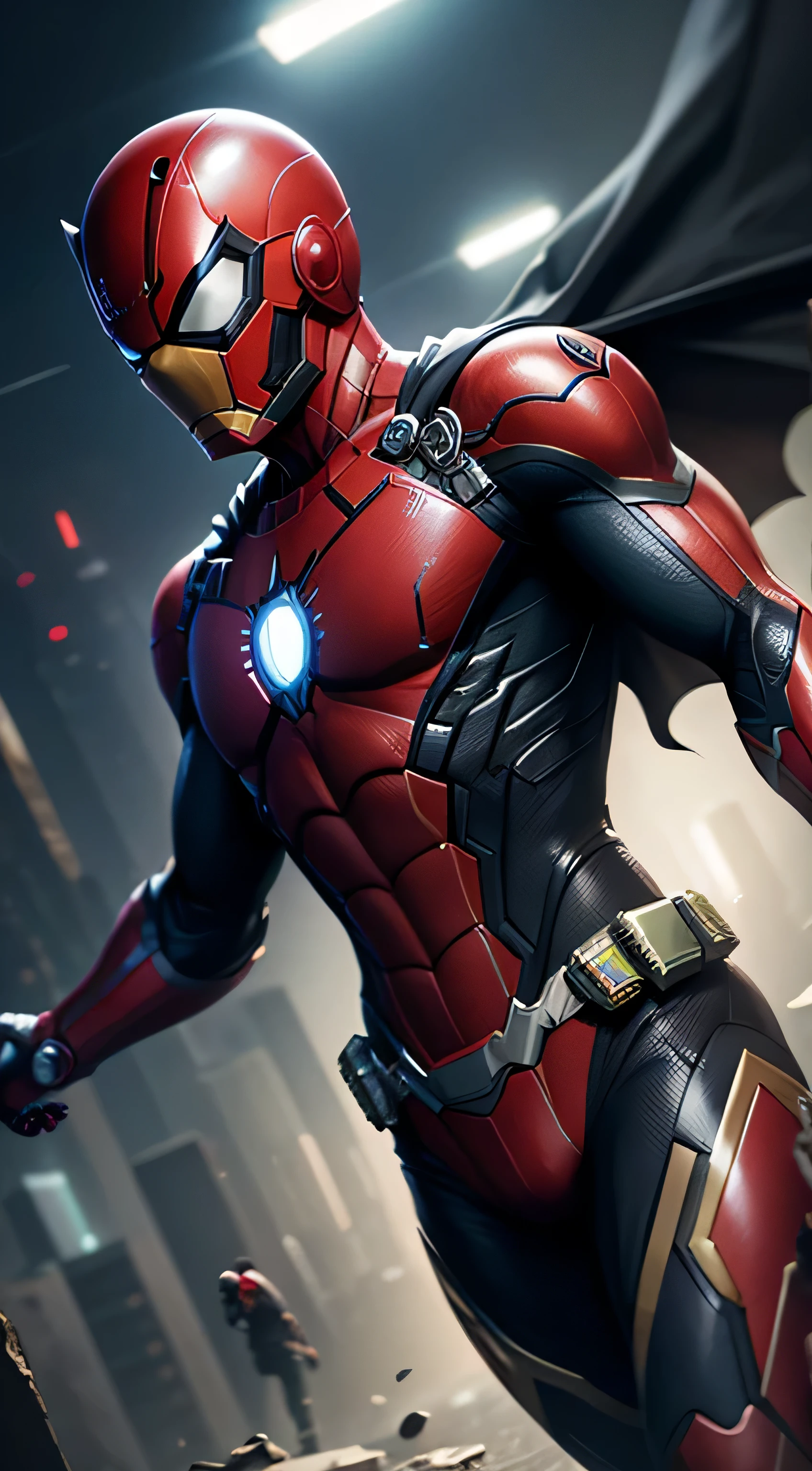 Kamen Rider,gun fish,Iron Man,spider,Batman,visible,Superman,,10 , realistic uhd,Macro lane,Field department,render