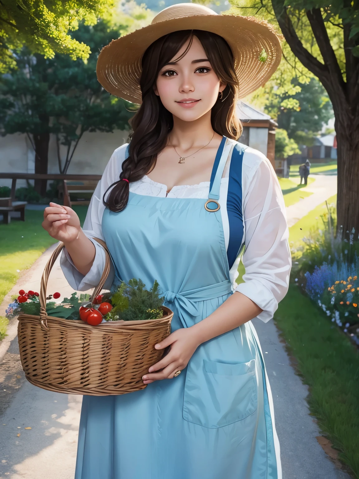 Top quality, 8K, masterpiece, Illustration of light novel style with delicate drawings in the adventure genre. brown eggs, white eggs, tomatos