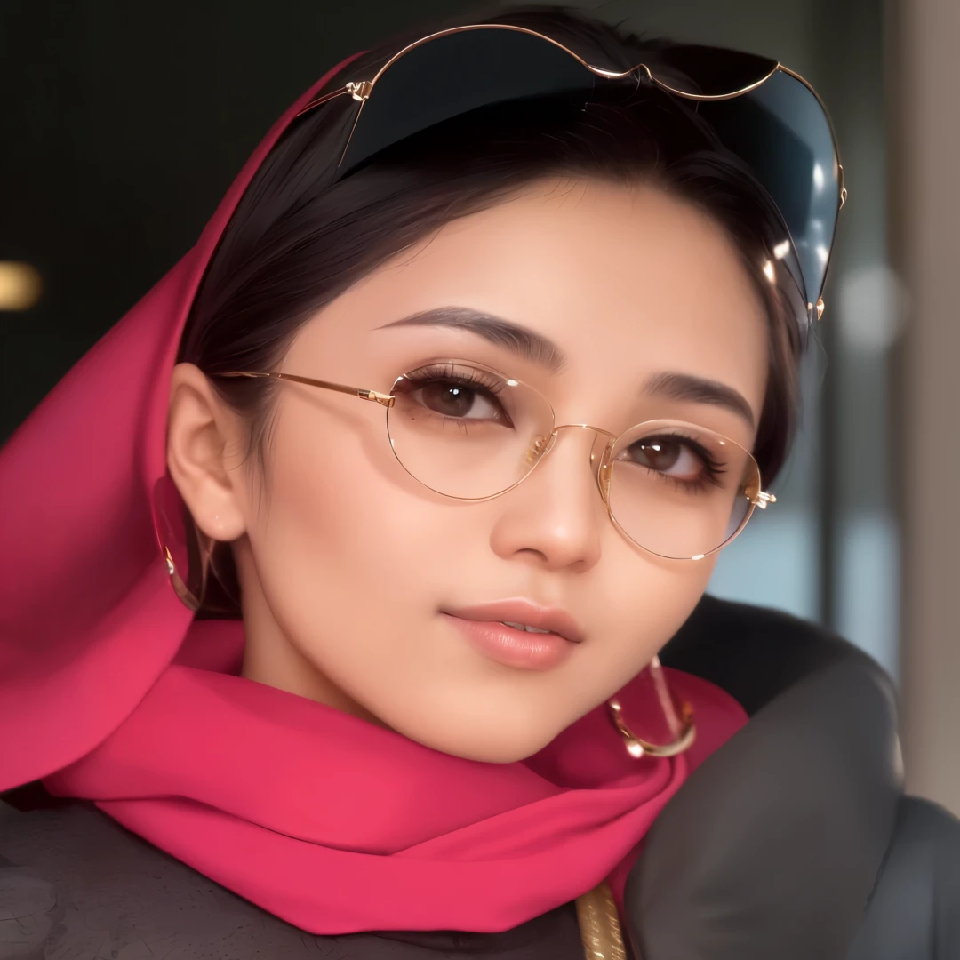 a close up of a woman nude and sunglasses, malaysian, faridah malik, headshot profile picture, asian face, hijab, 3 0 years old woman, 30 years old woman, south east asian with round face, with accurate face, ayahausca, an asian woman, khyzyl saleem, profile image, dilraba dilmurat