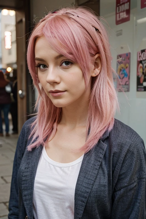Beautiful Pink Hair Girl