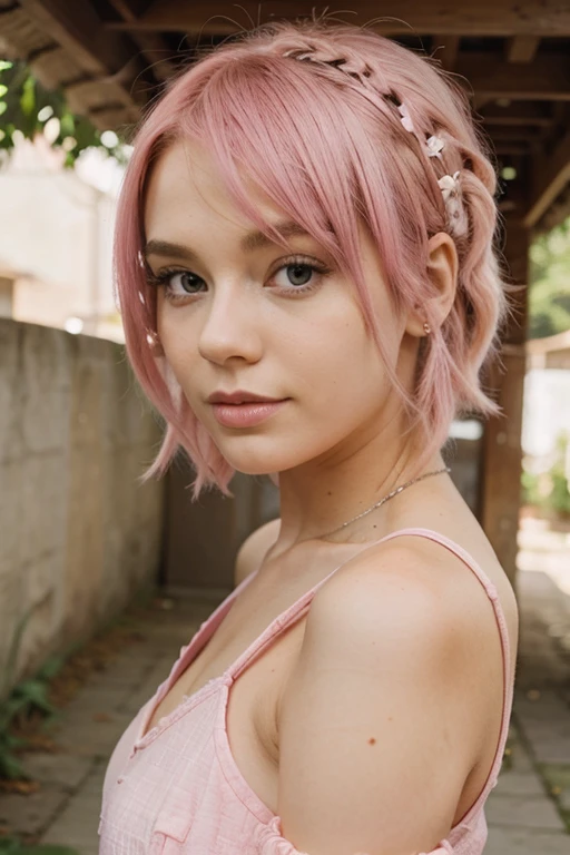 Beautiful Pink Hair Girl