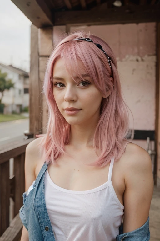 Beautiful Pink Hair Girl